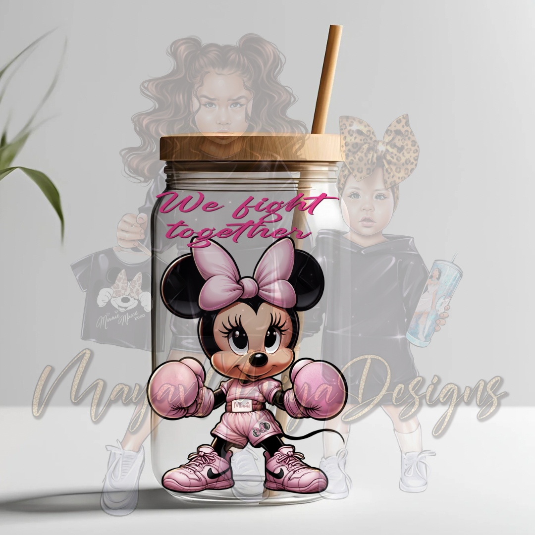 GIRL M MOUSE PINK WE FIGHT TOGETHER DECAL