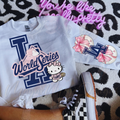 HK LA WRLD SERIES PINK HEARTS DTF TRANSFER