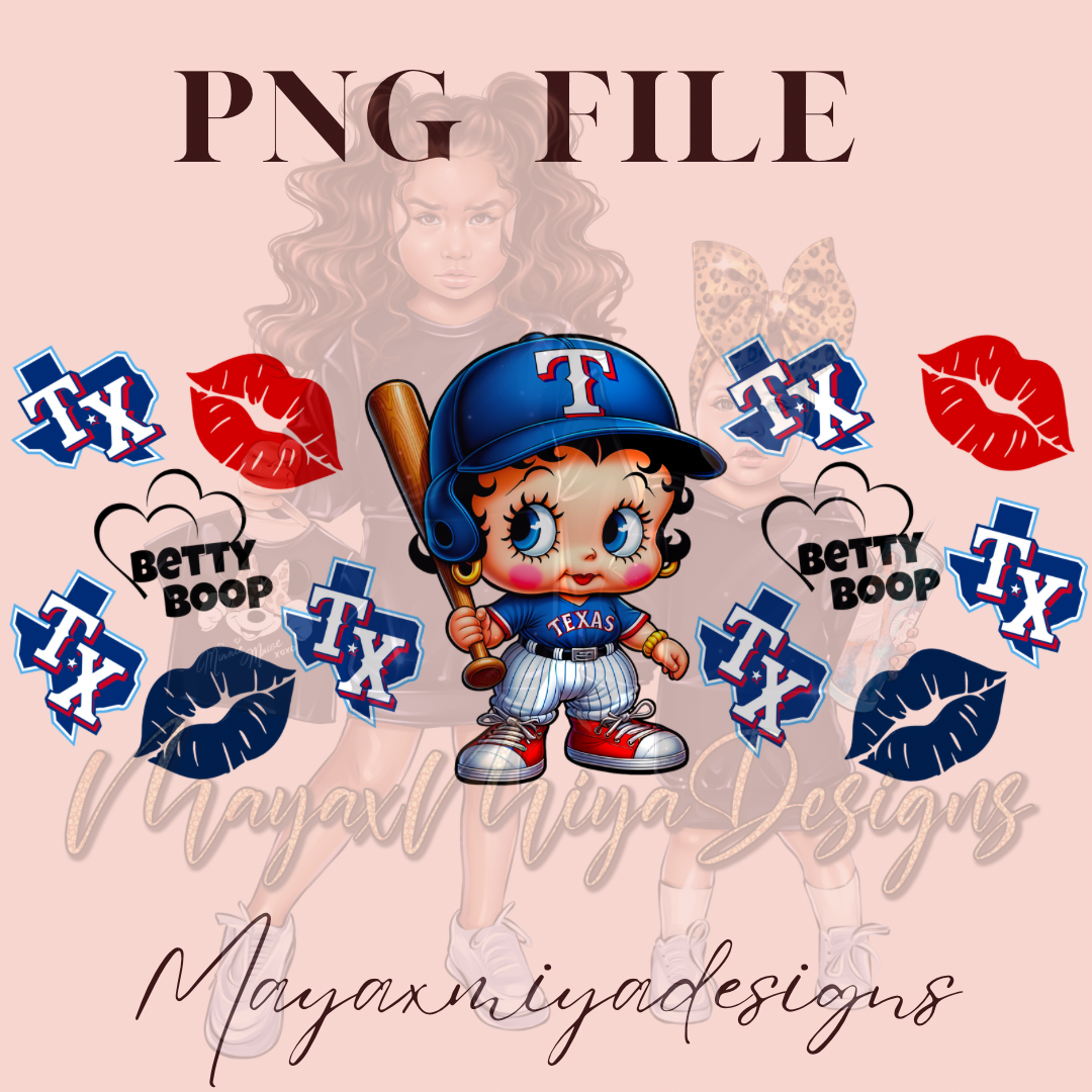 Betty B Baseball TEXAS PNG WRAP