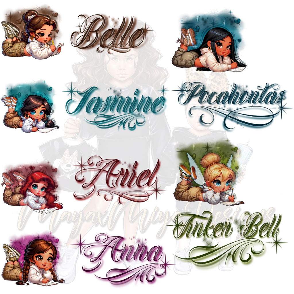PRINCESS AIRBRUSH PREMADE DTF BUNDLE
