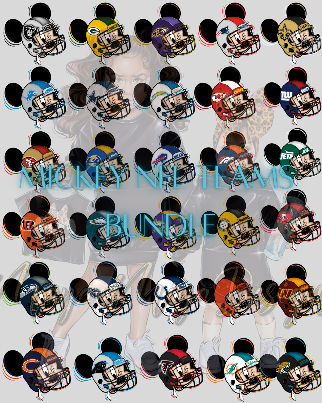 M MOUSE FTBLL TEAMS BUNDLE PNG