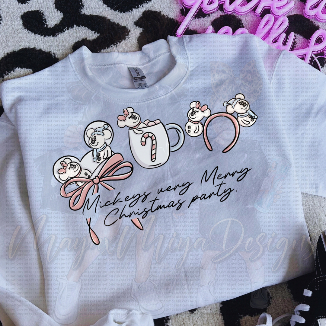 M MOUSE VERY MERRY CHRISTMAS PARTY DTF TRANSFERS