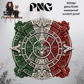 AZTEC CALENDAR VERDE BLANCO ROJO PNG