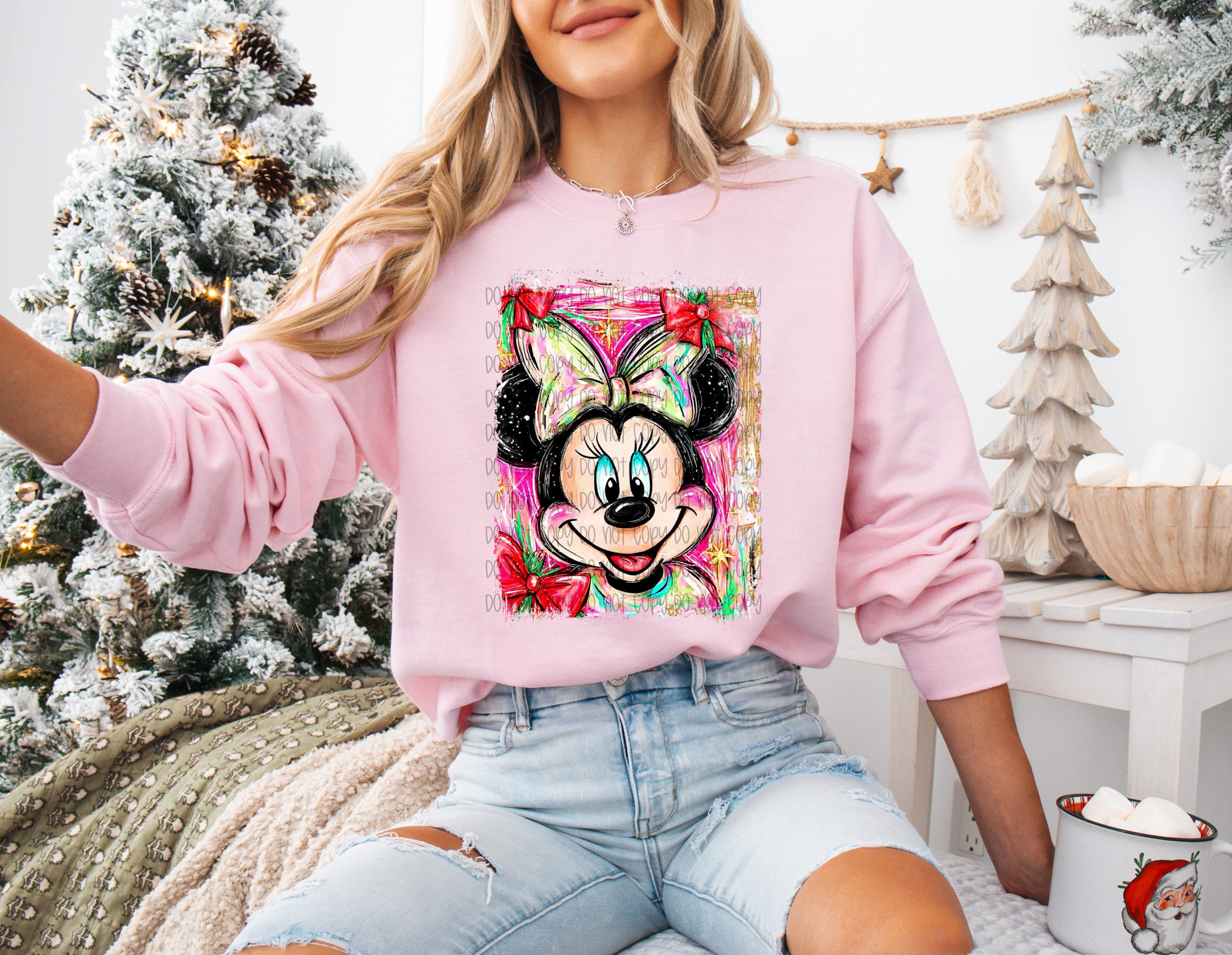 M GIRL MOUSE CHRISTMAS SPIRIT DTF TRANSFERS